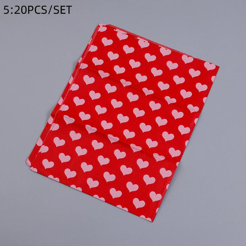 Romantic Gift Wrapping Paper Sheets - Love Themed Design for Valentine's Day, Anniversary, Wedding