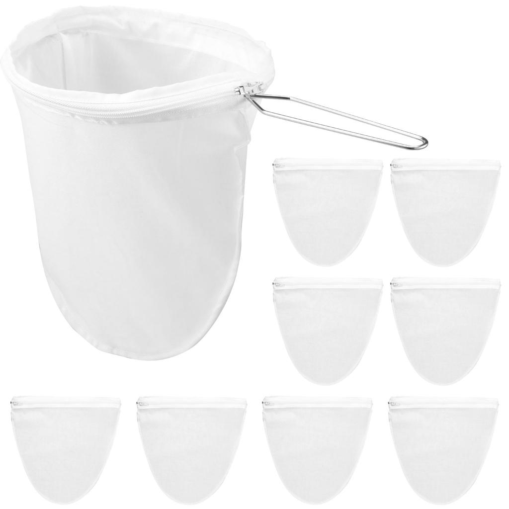 6 bis 30 Stück Sojamilch Weinfilterbeutel Nussmilchbeutel Tee Öl Joghurt Filternetz Mesh Küche Lebensmittel Wiederverwendbare Nylonfilterbeutel Sieb