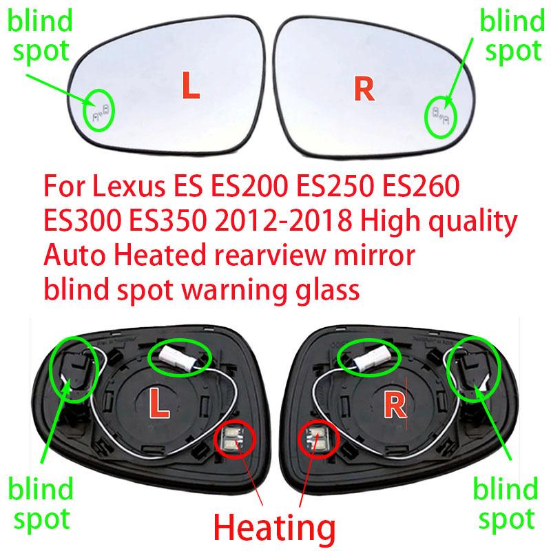 For Lexus ES ES200 ES250 ES260 ES300 ES350 2012-2018 High Quality Auto Heated Rearview Mirror Blind Spot Warning Glass