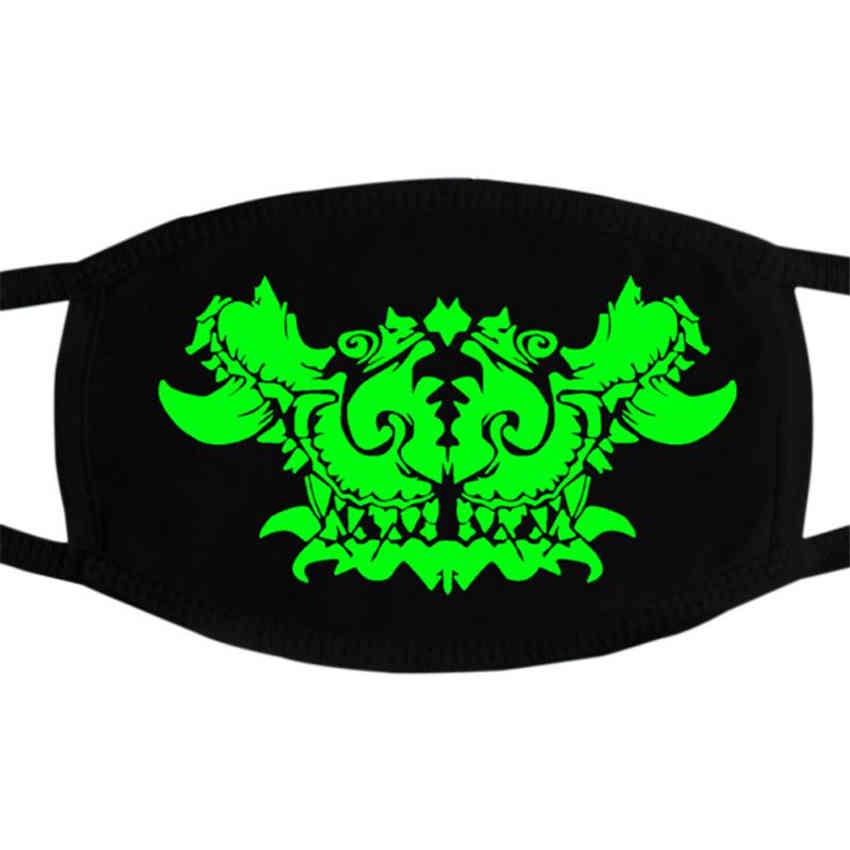 Unisex Luminous Skull Scarey Masks Black Half Face Personality Fashionable Halloween Cosplay Props