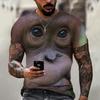 Summer New Men's T-shirt 3D Print Fun Gorilla Fashion Trend Street Comfortable Casual Top Round Neck Plus Size Short Sleeve
