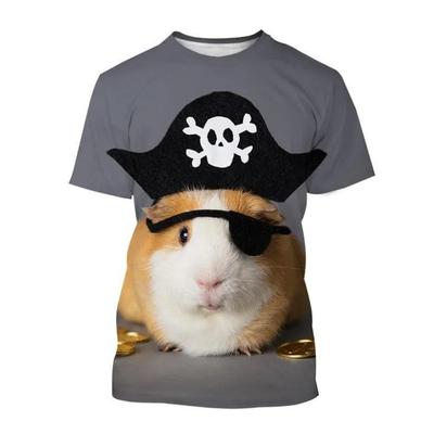 Erwachsene Sommer Mode Niedliche Lustige Meerschweinchen Grafik T-Shirts Kinder Unisex Trend Lässig Tierdruck Harajuku Streetwear Oberteile