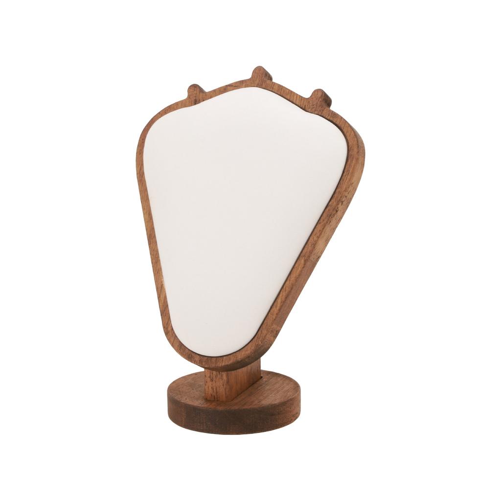 Elegant Sturdy Lint Necklace Display Stand Small Wood Jewelry Bust Holder Portable Accessory for Countertop Showcase