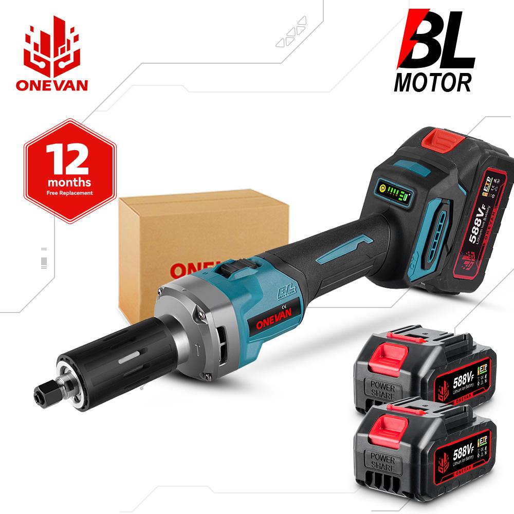 ONEVAN 2000W bürstenloser elektrischer Stabschleifer, 35000 U/min, 6 mm, kabellos, 4 Gänge, variable Schleif-Drehwerkzeuge für Makita 18-V-Akku