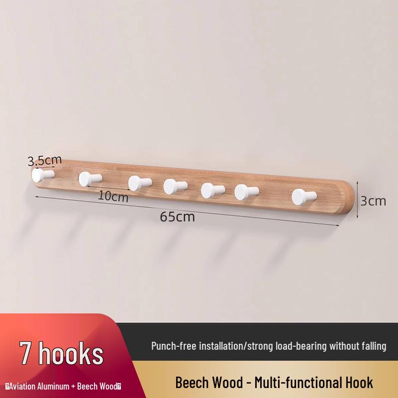 Log Style Wooden Wall-Mounted Coat and Clothes Hook
