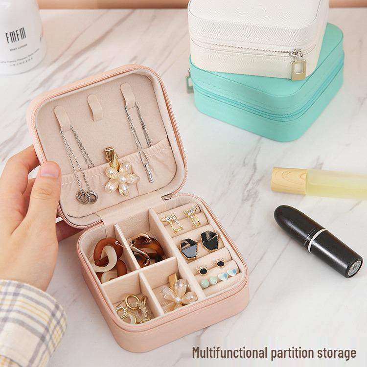Portable Jewelry Box for Stud Earrings, Necklace, and Ring - Mini and Exquisite