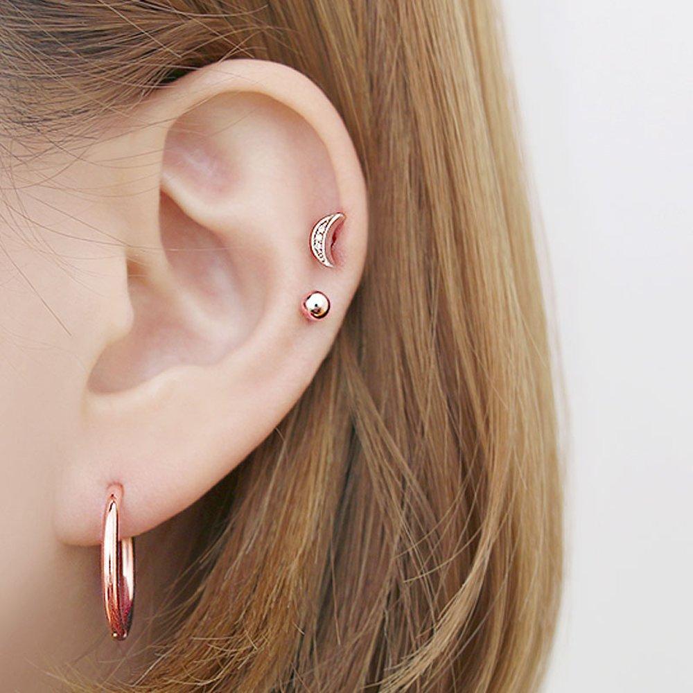 Crescent Moon Piercing + Ring Piercing [Sold As a Pair]
