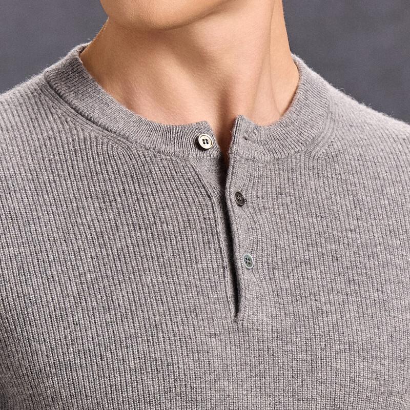Antonio Men's 100% Cashmere Henley Sweater