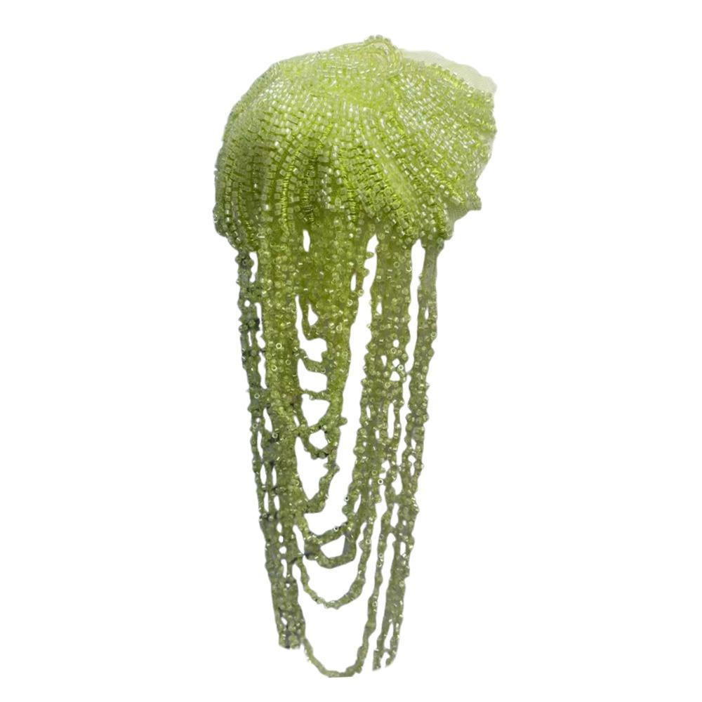 

Fringed Design Crystal Beads Patch Heavy Industry Embroidery Handmade Sewing Sequined Epaulets Crystal Bead Detail фарби люмінесцентні зелений колір