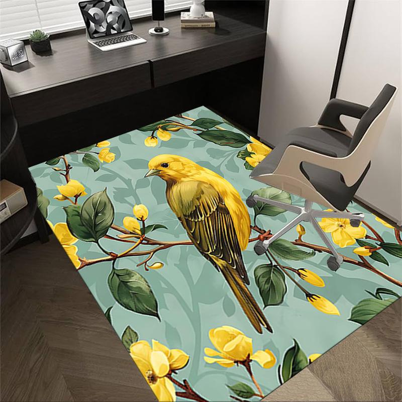 

1PC Bird Flower Non-Slip Floor Carpet Compatible for Office&Living Room&Bedroom&Dining room - Flat- Soft & Pattern, Vibrant Colors-W232 60cm by 90cm