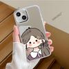 Hot-selling Soft Cute Q Version Girl iPhone16 Korean Mobile Phone Case Apple 17Pro All-inclusive Mirror Case
