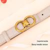 2026 Women's Smooth Buckle Leather Belt: Two-Layer Cowhide, Casual Versatile High-End Waist Cincher