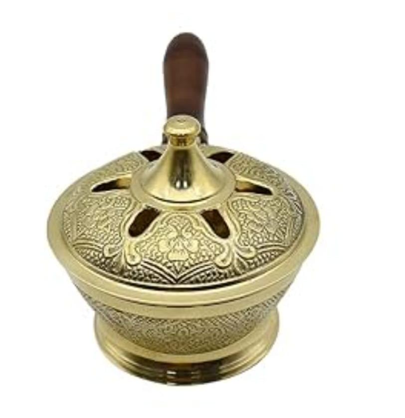 Brass Dhoop Dani Stand | Vintage Handcrafted Incense Burner for Pooja, Havan & Aromatherapy | Traditional Brass Dhoop Holder