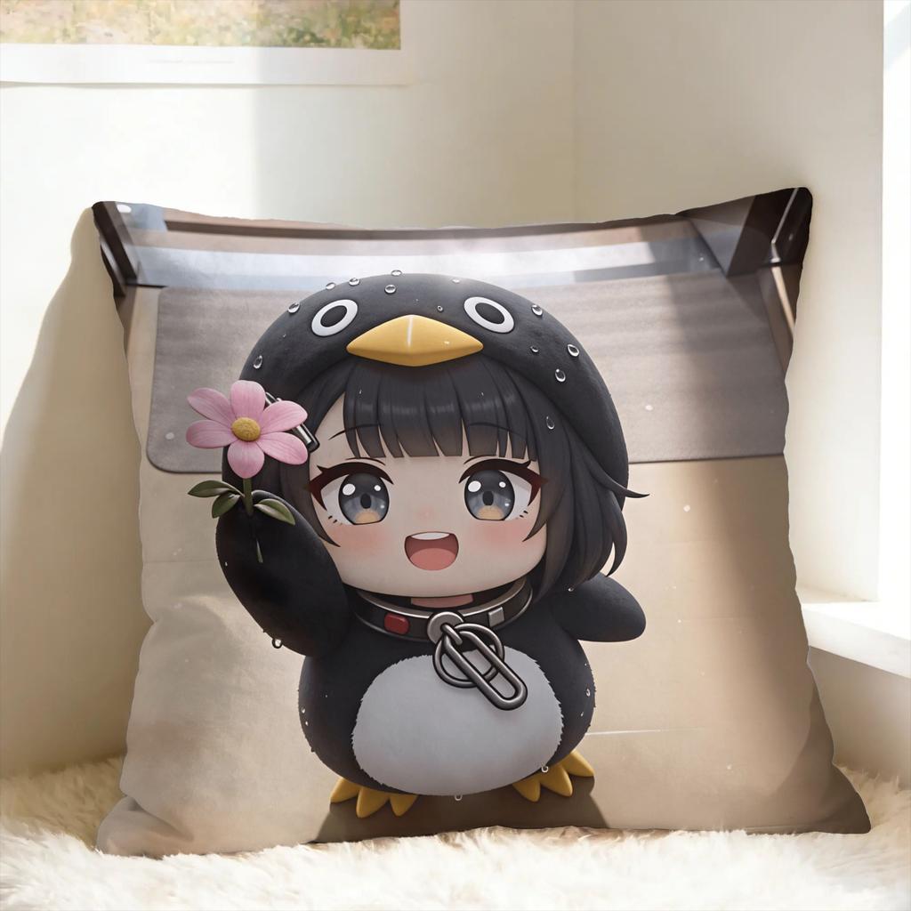Gugugaga Penguin Arknights Endfield Pillow Cover Retro Trendy Pillow Case For Sofa Home Decoration Comfy Pillowcases Gift Idea