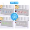 Creative Fashion Digital Alarm Clock with Indoor Temperature and Humidity Digital Wood Table Clock Wooden Desk Alarm Clock