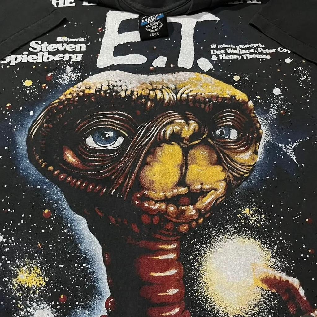 The Extra-Terrestrial E.T. 1982 Vintage Size L Single Stitch T-Shirt Mens Womens Tees Top REPRINT