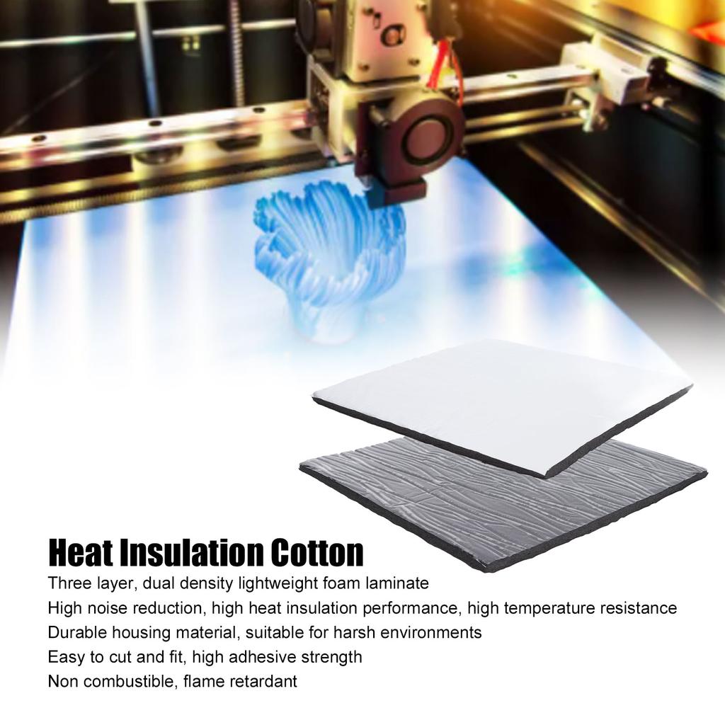 Heat Insulation Cotton 10mm Thick 3 Layers Dual Density 3D Printer Hot Bed Insulation Cotton for Ender 3 Pro for Ender 5