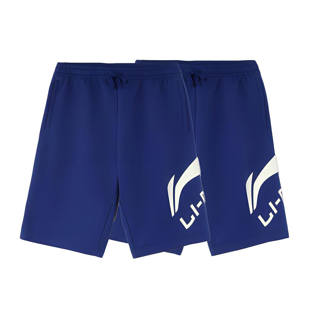 Li Ning Sports Fashion Series Big Logo Casual Sports Shorts Men Shorts Blue AKSR551-5