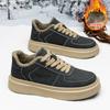 Winter Fleece Board Shoes Microfiber Leather Surface Youth Thick-Soled Fleece Cold-Proof And Warm Sports Cotton Shoes Men'S Shoes