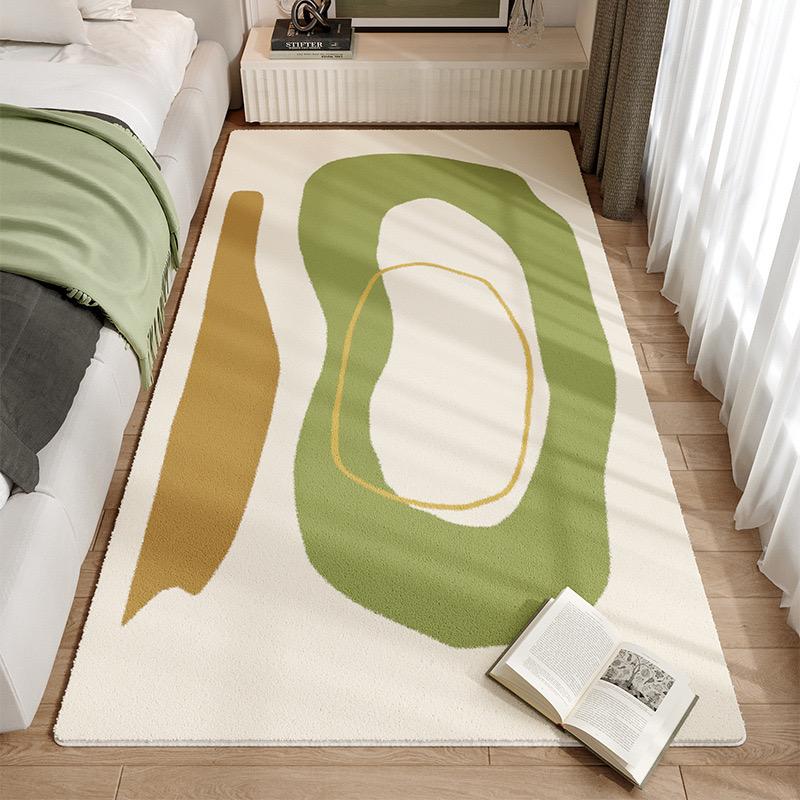 1PC Fresh Green Imitation Cashmere Rug Bedroom Bed Rug Skin Friendly Bay Window Rug Living Room Rug Sofa Coffee Table Rug