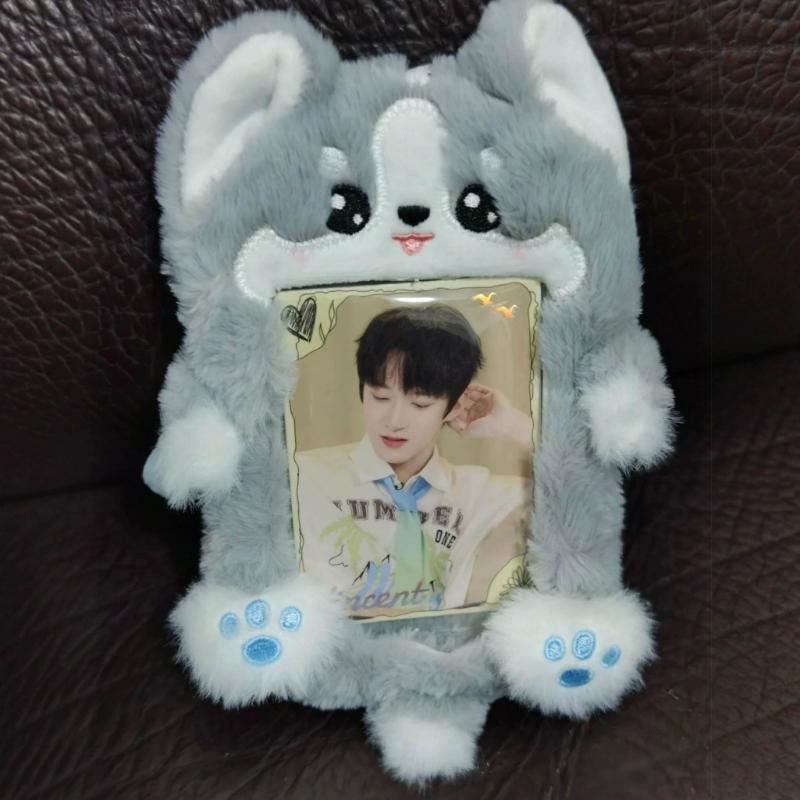 Tecknad Plysch Fotokortsfodral Fotokorthållare Bärbart Ins-kortsfodral Studenter Idol Foton Skyddsfodral