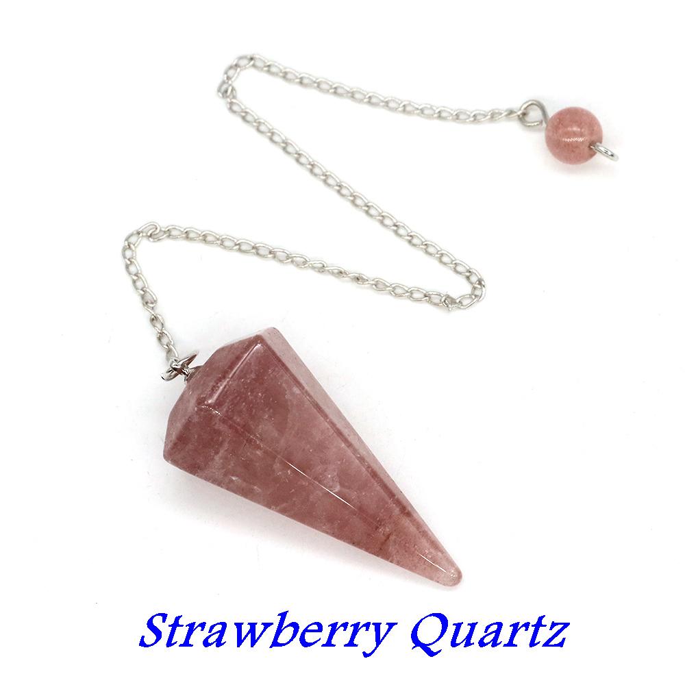 Natural Stone Quartz Agates Pendant Reiki Healing Crystal Cone Amethyst Charm Gems Pendulum Chakra Wicca For Divination Dowsing