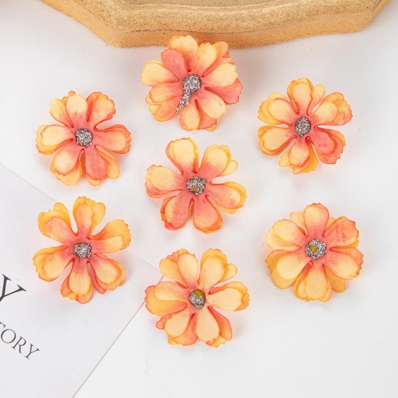 Simulation Star Language Flowers Diameter About 4.5cm Daisy Ethnic Headdress DIY Handmade Gift Box Candy Box Decorative Flowers Elegance Fake Flowers