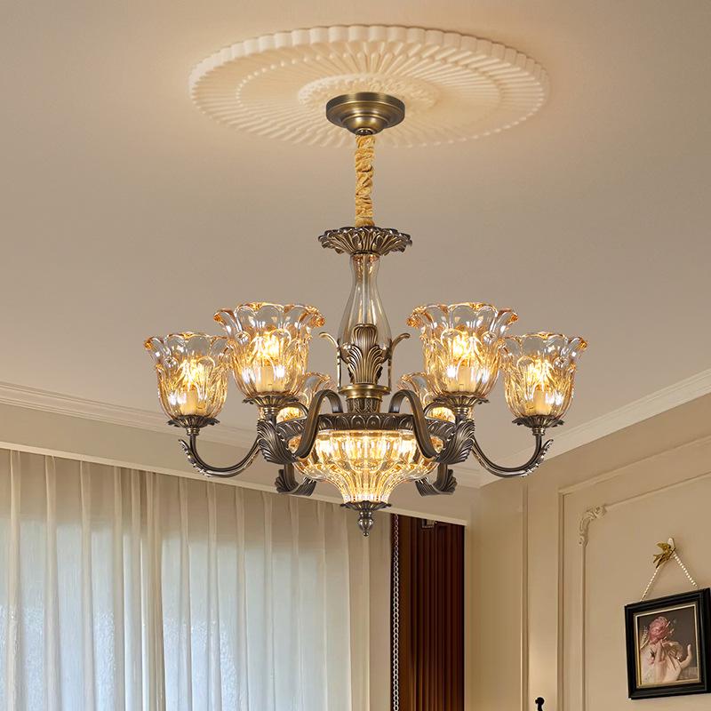 Modern Minimalist Copper Chandelier for Living Room, Restaurant, and Bedroom