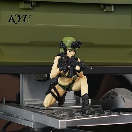 Tactical Gear Models 3D Printed Beauty Desktop Ornament, Mini Soldier Figurine, Office Desk Decorations Female Figurine with Military Design,