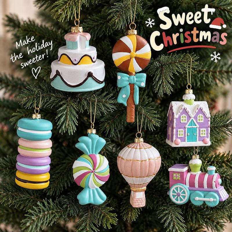 Christmas Tree Hanging Ornament New Year Xmas Tree Pendant Snowman Candy House Cake Hanging Decoration Navidad Gifts
