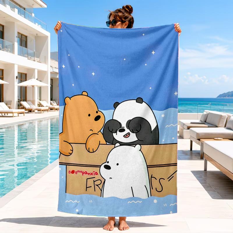 Nightly Friends Bears Adventure Beach Towel, Microfiber Beach Towel, Perfect For Pool, Beach, Travel, Home Decor Beach Party Fan Gifts