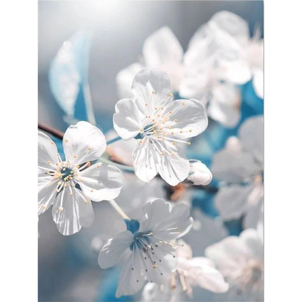 Diamond Painting Full Drill White Wolf Flower Animal Diamond Painting Handmade Art Landscape Diy Diamond Mosaic Painting Home Decoration