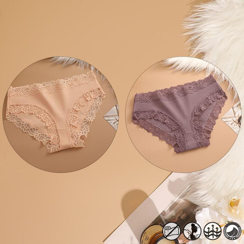 2 Teile/satz Baumwolle Unterwäsche Für Frauen Sexy Spitze Gerippt Floral Thongs Weibliche Atmungsaktive Feste T-back Bikini S-XL Sexy spitze Höschen