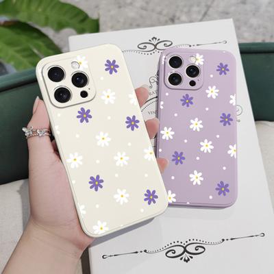 Polka Dot Flowers Phone Case For iPhone 17 16 16e 15 14 13 Plus Pro Max Mini Silicone Cover