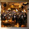 Thickened PVC Halloween Graphics 2 Sheets Window Stickers, Bat Spider Web Static Cling Decals, Festive Party Ornaments Ghost Pumpkin Waterproof
