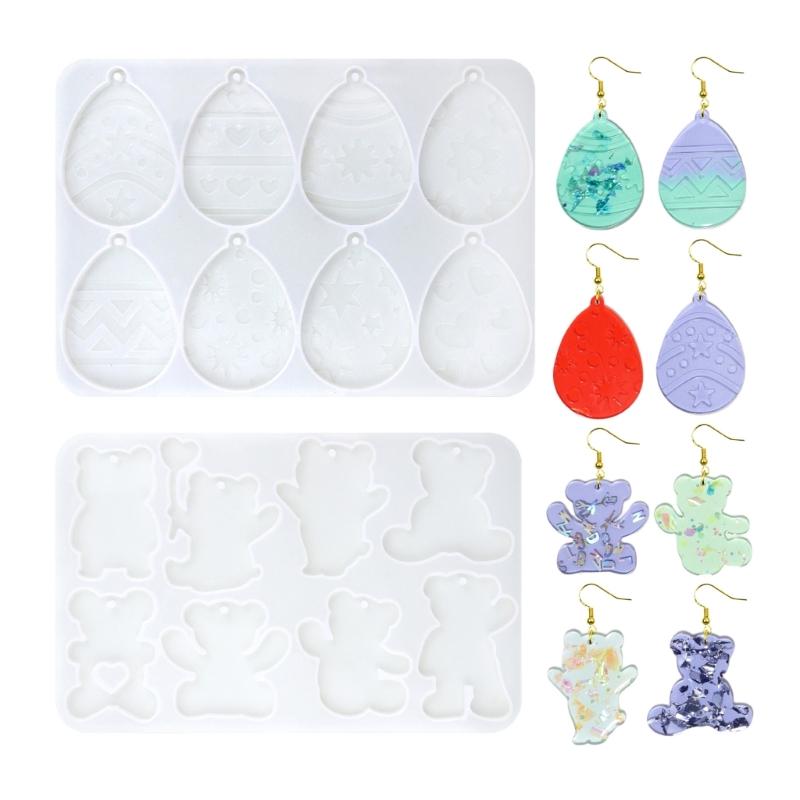 Creative Bear Shaped Silicone Mold Flexible Jewelry Making Silicone Bear Eggs Pendant Mold for Artistic Designs Work