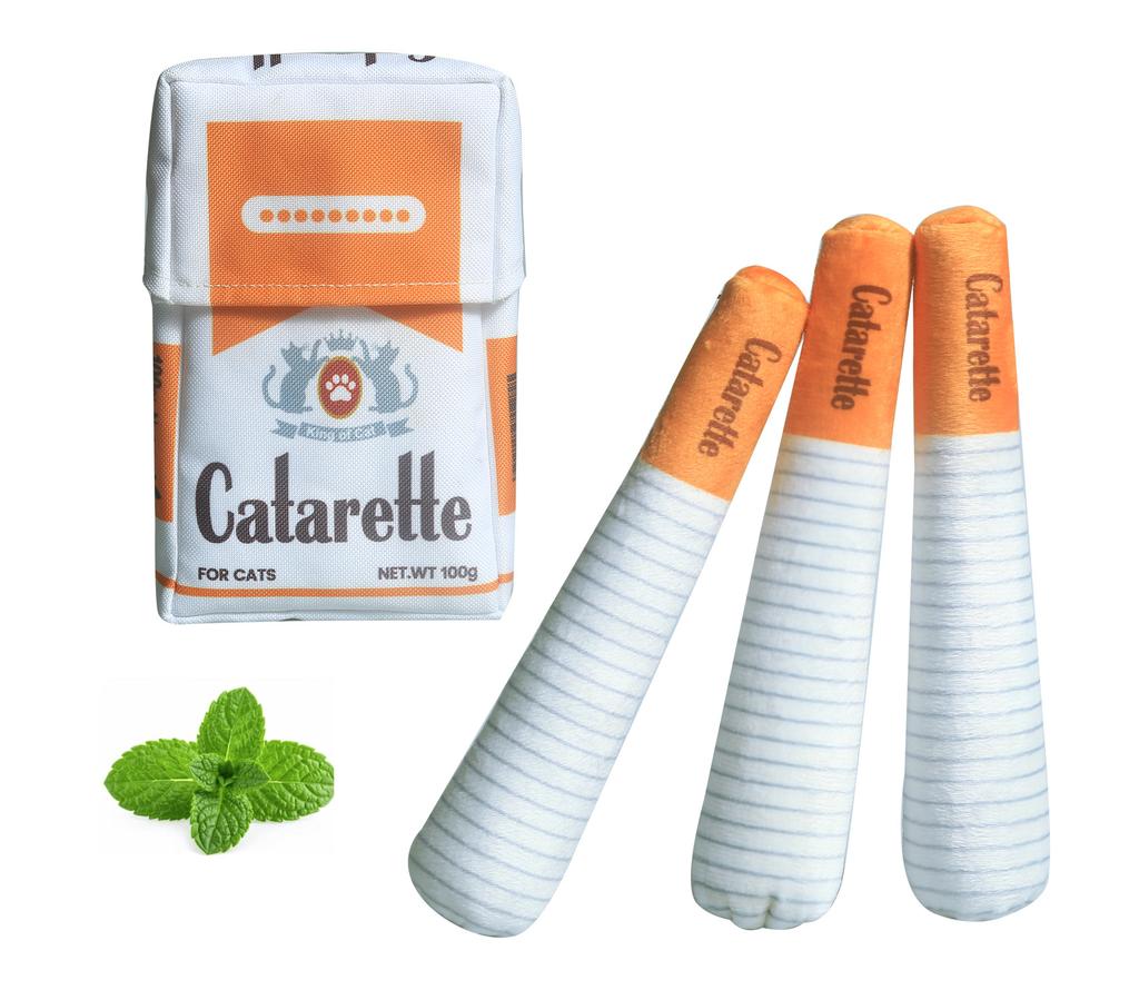 Dog Voice Toy, Green Simulation Cigarette Box, Cigarette Plush Pet Toy, Cat Mint Cigarette