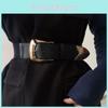 Womens Wide Pu Decorative Belt For Dresses With Simple And Versatile Design In Black