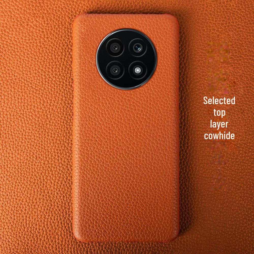 Genuine leather protective cover for Honor X20/X20SE/X10Max with cowhide litchi pattern.