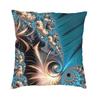 Turquoise Gems Geometric Art Cushion Cover 45X45Cm Home Decor 3D Print Elegant Copper And Teal Fractal Four Throw Pillow Case