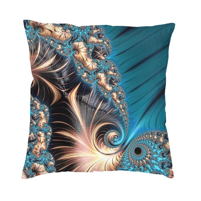 Turquoise Gems Geometric Art Cushion Cover 45X45Cm Home Decor 3D Print Elegant Copper And Teal Fractal Four Throw Pillow Case