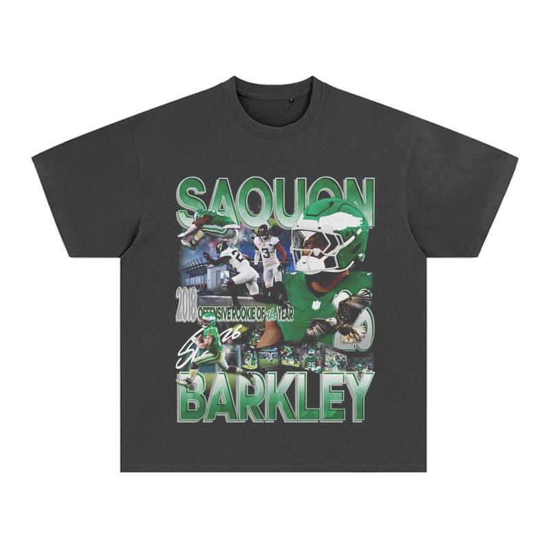 NFL Football Saquon Barkley American Small Neckline Short-sleeved T-shirt High Quality Luxury Brand Selling Popular Style
