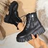 Winter New Black British Style Short Boots for Children and Platform Martin Boots for Women's Short Handsome Locomotive Boots