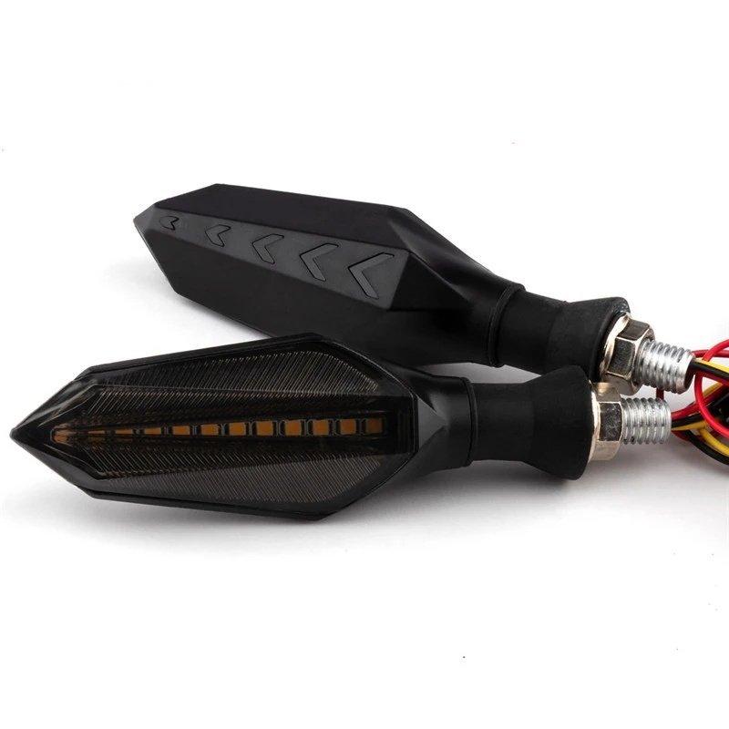 Motorcycle Turn Signal LED Indicator Blinker Light White Amber DRL Arrows LED Sequential Flowing 12V 10mm For Honda For Yamaha