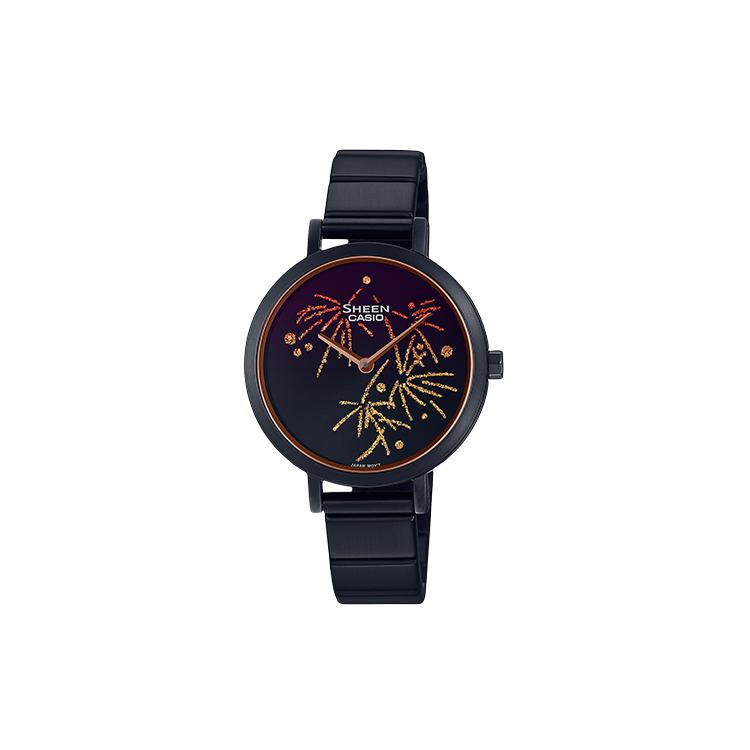 CASIO Women s SHEEN Black Watch SHE-C130BD-1AUPFY-person Black Dial