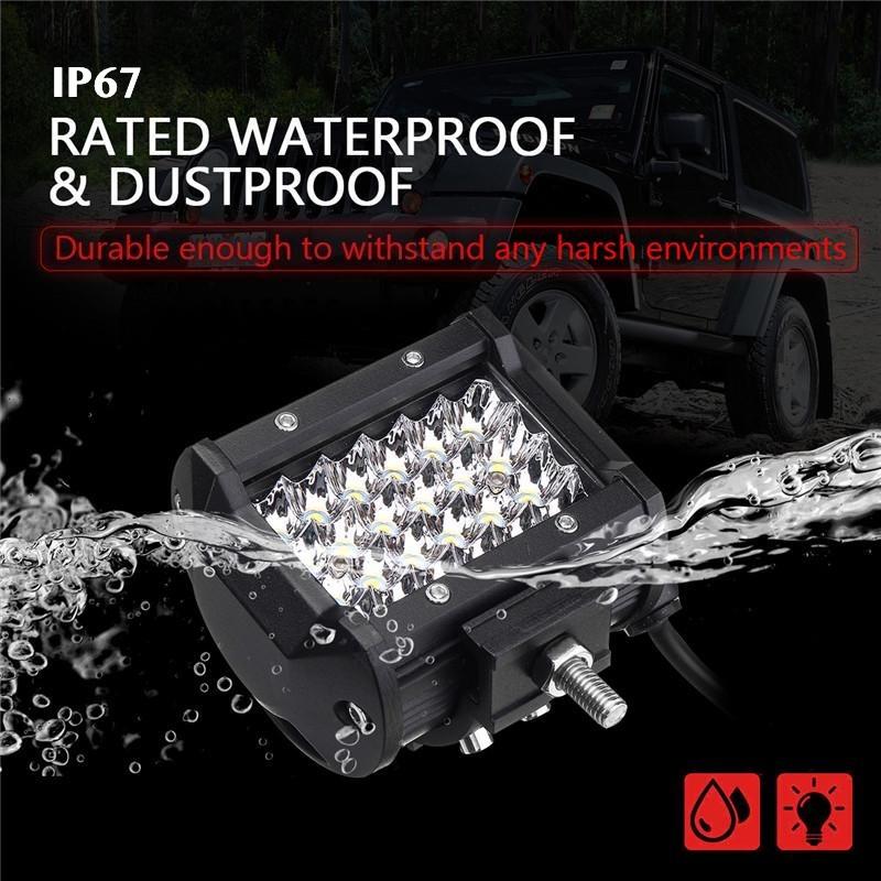2pcs 4-Row 72W 4-Inch Ultra-Bright LED Light Bar for Off-Road Truck Jeep Mods