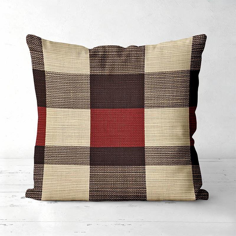 Multicolored Checkered Cotton Linen Sofa Cushions Polyester pillowcase, sofa decorative cushion cov Headboard Pillow
