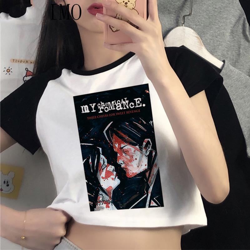 My Chemical Romance Mcr Dead New T-Shirt Black Short Sleeve Parade Punk Emo Rock Summer T Shirts Casual Crop Tee Shirt Clothes