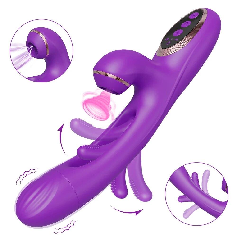 Powerful Sucking Patting Vibrator for Women Sucker Clitoris Stimulator G Spot Dildo Flapping Massager Sex Toy for Female Adults