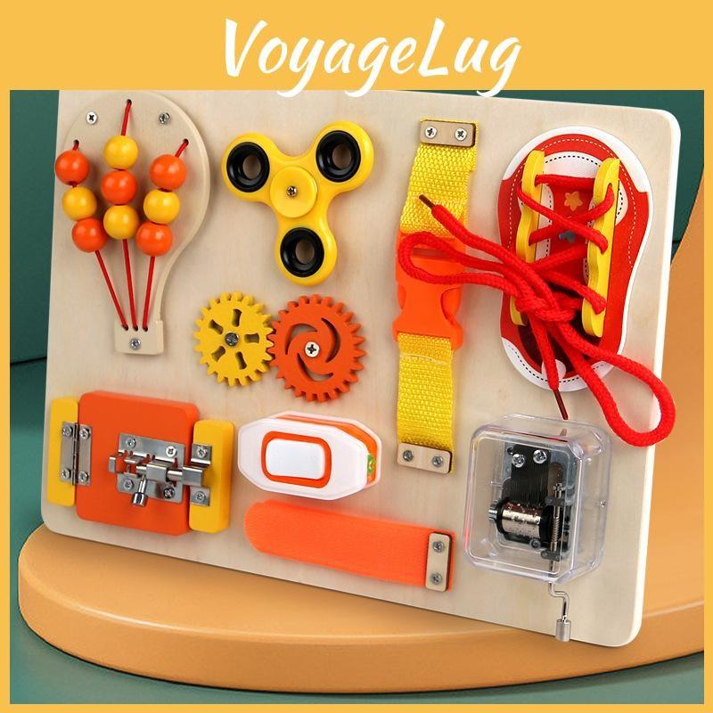 Box Wooden Music Fingertip Gyro Safety Buckle Game Board Children Toy Puzzle